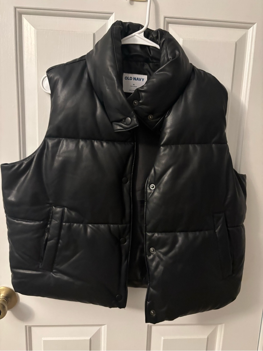 Old Navy Black Puffer Vest with High Collar